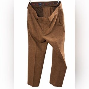 J.Crew Slim Bedford Wool Pants 34x32 Brown Herringbone Dress Trousers